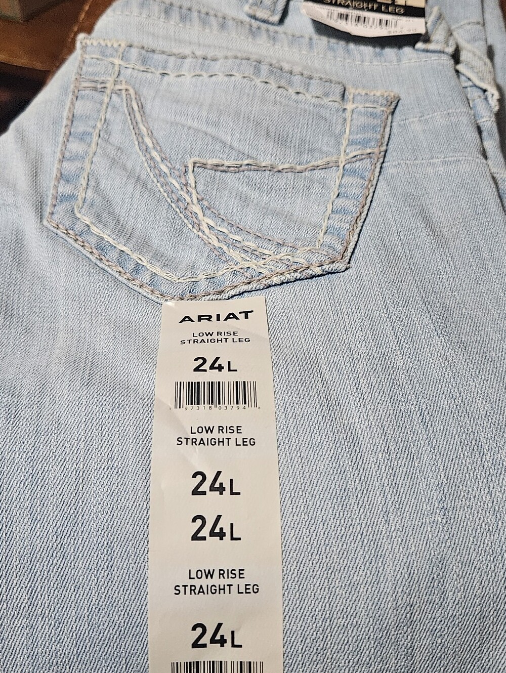 Ariat Light Wash Low-Rise Straight Leg Jeans